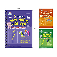 Bộ 3 cuốn vở Luyện viết đúng, viết đẹp (chữ cái, chữ số và các nét cơ bản) (tặng kèm Bút Ma Thuật)