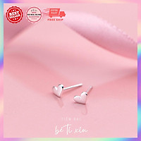 Bông tai bạc Trái tim nhỏ xinh - 100% Bạc S925 Hàn Quốc cao cấp, tinh tế - Bảo hành 12 tháng - Tiệm Bạc bé tí xíu