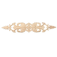 Wood Carved Applique Frame Flower Onlay Furniture Vintage Decor Unpainted