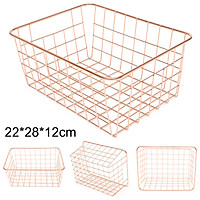 Modern Iron Copper Wire Mesh Metal Rectangular Baskets Homeware Kitchen