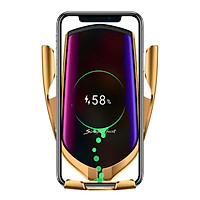 Sạc không dây thông dụng kiêm giá đỡ điện thoại màu Gold dành cho ô tô