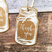Pack of 50pcs Kraft Bottle Thank You Gift Tag Labels Christmas Favor