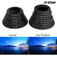 Black New Lens Filter 9PCS Step up 37-82 mm + 9PCS Step Down 82-37 mm Rings Stepping Adapter for Camera