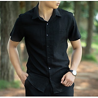 Áo Sơ Mi Đũi Ngắn Tay