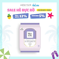 Khăn giấy ướt vệ sinh vùng kín phụ nữ Meene Feminine Wipes (10 tờ / gói) không chứa paraben, phân hủy sinh học, Không hương liệu, Sản xuất tại Hàn Quốc