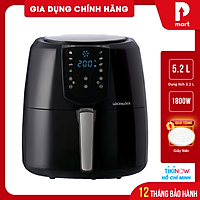 Nồi Chiên Không Dầu Điện Tử Lock&Lock EJF357BLK (5.2 Lít) Tặng Giấy Nến - Hàng Chính Hãng
