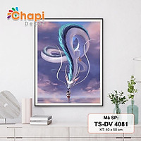 Tranh tô màu số hóa Chapi Động Vật Mã TSDV 4081 KT 40x50cm đã căng khung, Có dầu bóng