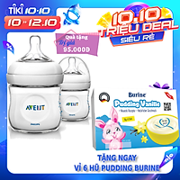 Bộ 2 Bình sữa mô phỏng tự nhiên hiệu Philips Avent (125 ml) cho trẻ từ 0 tháng tuổi 690.23