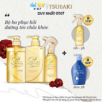 Bộ Ba Chăm Sóc Tóc Phục Hồi Ngăn Rụng Tóc Tsubaki Gội Xả (490ml/chai) + Xịt Dưỡng Tóc 220ml-95243