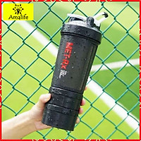 Bình Lắc Shaker, Bình Nước Gym, Bình Thể Thao Cho Gymer 4 in 1 (500ml) - Hàng Chính Hãng Amalife