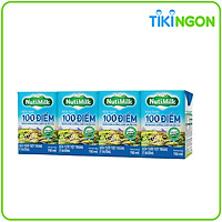 Lốc 4 Hộp NutiMilk Sữa Tươi 100 Điểm - Sữa Tươi Tiệt Trùng Ít Đường Hộp 110ml
