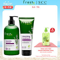 Bộ đôi gội xả Fresh Organic phục hồi hư tổn chiết xuất Hương thảo hữu cơ 500g + 180g