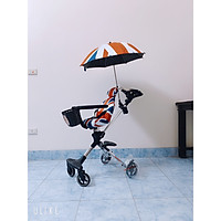 Xe đẩy du lịch gấp gọn ghế xoay 360 độ xe màu CROM LIMITED Kèm Set Phụ Kiện và có 2 tay cầm chữ U và chữ T mẫu 2020