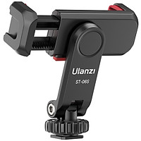 Ulanzi ST-06S Multi-functional Phone Holder Clamp Phone Tripod Mount 360° Rotatable with Dual Cold Shoe Mounts for