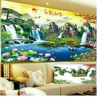 Tranh đính đá lưu thủy sinh tài LV028