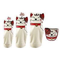 4pcs / Set Waterproof PU Leather Golf Headcover Hybrid Golf Wood Cover Head Protection Golf Putter