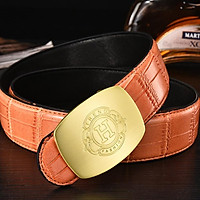 Belt Men's And Women's Leather Casual Fashion Korean Style Pant Belt Business Cowhide Belt Square H Head Bamboo Pattern