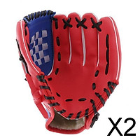 2xLeft Handed Baseball Teeball Glove Mittens for Kids Youth Adults 10.5 inch