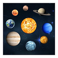 Glow In the Dark Solar System Nine Planet Wall Sticker Kids Bedroom Decor 01