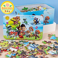 Đồ chơi tranh xếp hình 200 miếng hộp sắt puzzle nhiều chủ đề - Đồ chơi thông minh trẻ em