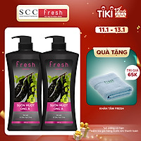Combo 2 chai dầu gội Fresh Suôn mượt óng ả chiết xuất Bồ kết 650g
