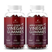 (2 Pack) Organic Apple Cider Vinegar Gummies with The Mother for Immune System - Gummy Alternative to Apple Cider Vinegar Capsules, Pills, ACV Tablets w/Delicious Black Cherry Flavor, 120 Gummy Bears