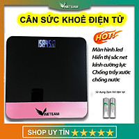 VINETTEAM Cân Sức Khoẻ Điện Tử Vuông Mặt Kính Cường Lực Thông Minh Thay Pin AAA 180kg - Hàng Chính Hãng