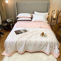 Bộ chăn ga gối lụa tim lạnh cao cấp - Chính hãng