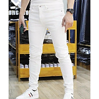 Quần jean trắng trơn đẹp thời trang nam King168 , quần jean đẹp chất jean cao cấp W24