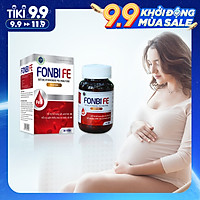 Viên uống bổ sung Sắt III, Acid folic, Vitamin B12 cho bà bầu, phụ nữ có thai và cho con bú không gây táo bón FONBIFE