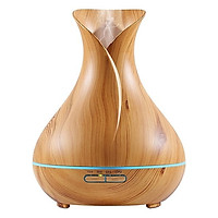MÁY XÔNG TINH DẦU Chuyên Dụng Cho Phòng Lớn Tích Hợp Điều Khiển Vân Gỗ Cao Cấp - Máy Phun Sương Công Nghệ Siêu Âm, Đèn LED 7 Màu Tùy Chọn