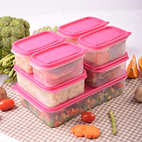 Combo 7 hộp nhựa đựng thực phẩm Hàn Quốc- Set 06 - Màu Hồng