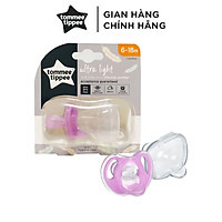 Ty ngậm silicon siêu nhẹ cho bé Tommee Tippee Ultra Light 6-18 tháng (vỉ đơn) - Tím