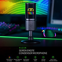 Razer Seiren Emote USB Condenser Microphone with 8-Bit Emoticon LED Display Supercardioid Microphone Shock Absorption