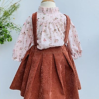 Váy Trẻ Em à ế ế Thời Trang Trẻ Em Áo Sơ Mi Thô Hàn Kèm Chân Váy Cho Bé Từ 1 Tuổi Đến 8 Tuổi