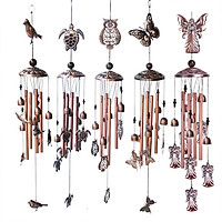 1String Metal Retro Style Butterfly Tortoise Shape Wind Chime Home Garden Decoration Copper Color Pendant