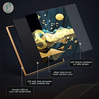 Tranh Tráng Gương Pha Lê Treo Tường Hiện Đại _ Tranh Bộ 3 Hươu nghệ Thuật Siêu Đẹp