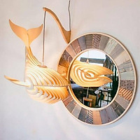 Đèn gỗ thả trần CAO CẤP hiện đại sang trọng chất liệu gỗ trang trí cho phòng khách nhà căn hộ decor