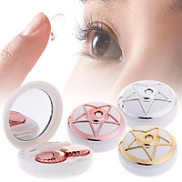 Fashion Round Contact Lens Box with Mirror Travel Portable Case Storage Container Kit