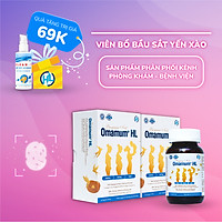(Tặng Gel rửa tay) Bộ 2 Hộp Viên Uống Cho Bầu Omamum Plus HL Bổ Sung Sắt Yến Xào Dầu Cá (60 ngày dùng)
