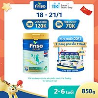 Sữa Bột Friso Gold 4 850g (Dành Cho Trẻ Từ 2 - 6 Tuổi)