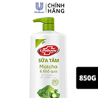 Sữa tắm detox Lifebuoy Matcha & Khổ qua 850g chiết xuất từ thiên nhiên giúp ngừa mụn cơ thể và sạch sâu khỏi bụi mịn