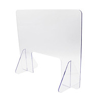 Desktop Guard Shield Anti-Spray Protective Panel Clear Acrylic Divider Barrier 15.7x15.7 Inch with Base Support for Desk