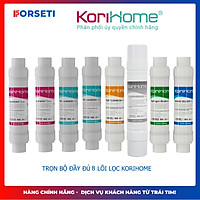 Bộ 8 lõi lọc Korihome chính hãng đầy đủ cho máy WPK-606 hệ lõi cắm nhanh