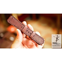 Dây đồng hồ da bò nâu mận cho Casio AE1200 WHD và Seiko 5 37mm (Tặng Khóa + Cây thay dây + 2 chốt) - RAM CLASSIC 1951