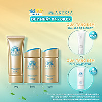 Combo 2 Kem chống nắng dưỡng da dạng sữa bảo vệ hoàn hảo Anessa SPF 50+ PA++++ 60ml + Kem chống nắng dạng gel bảo vệ hoàn hảo Anessa 90g