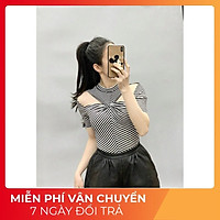 ÁO KIỂU NỮ_ ÁO THUN HỞ VAI KIỂU XOẮN NGỰC CHẤT ĐẸP SANG CHẢNH