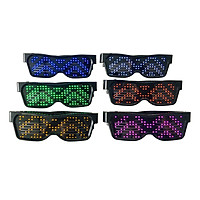 LED Light up Glasses USB Rechargeable & Wireless with Flashing LED Display Glowing Luminous Glasses for Christmas Party