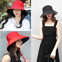 Mũ rộng vành đi biển, mũ Bucket nữ, nón vành rộng che nắng siêu dễ thương MD04