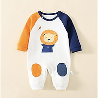 Áo liền quần cho Bé dài tay thu đông hình dễ thương chất cotton mền mịn